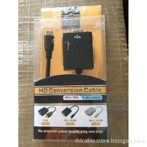 High Speed Mini HDMI to VGA Adapter Cable with Audio